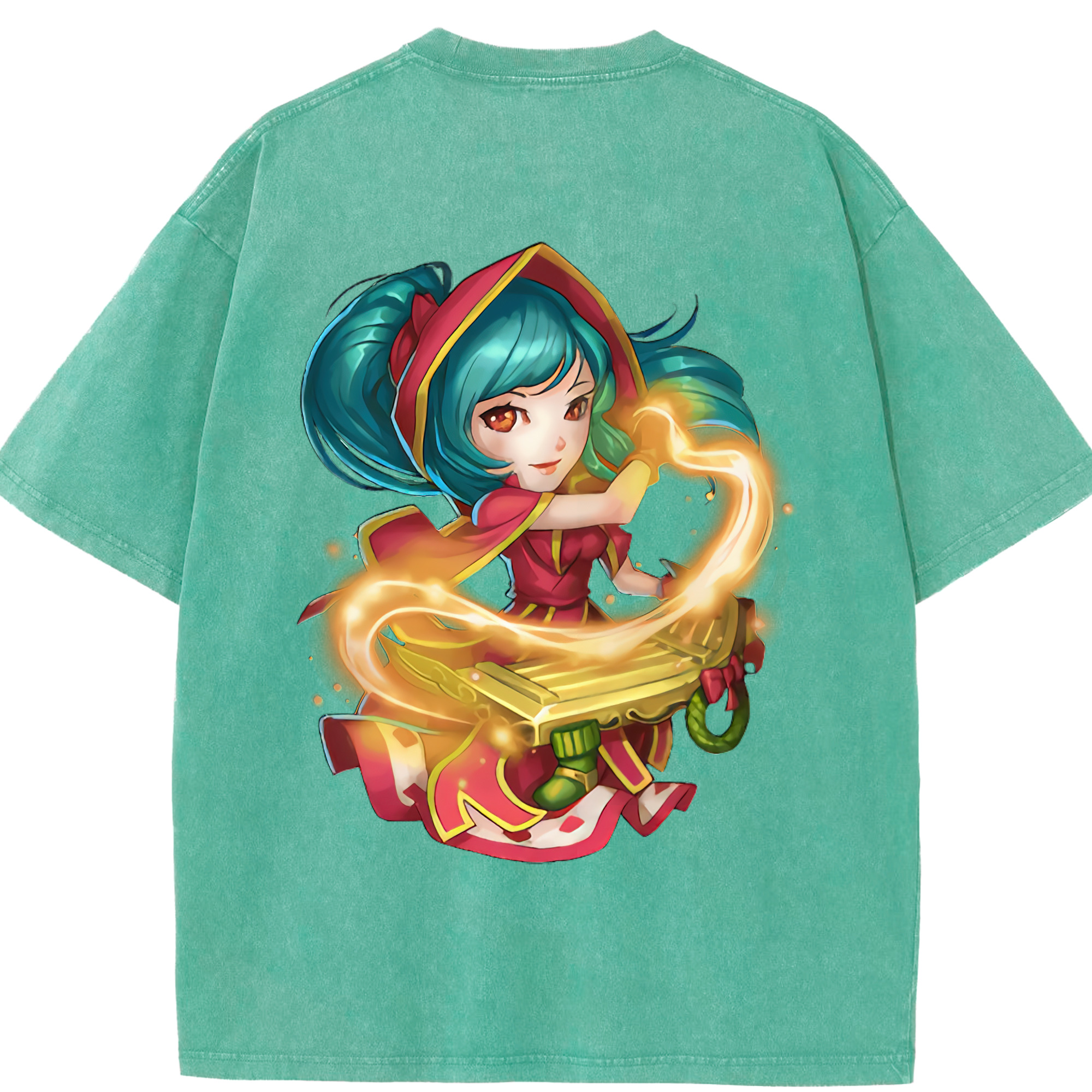 リーグ・オブ・レジェンド League of Legends LOL 綿100% ヴィンテージ風 半袖Tシャツ（背面プリント）
